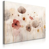 Obraz Canvas Do Salonu Polne Kwiaty Maki Vintage Abstrakcja 30cm x 20cm