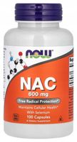 NAC 600mg N-Acetylocysteina NOW Foods 100 kaps.