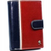 Pionowy portfel męski dwukolorowy, skóra naturalna hq