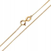 Złoty łańcuszek 585 delikatna pancerka o silnym splocie pancer prezent 50cm