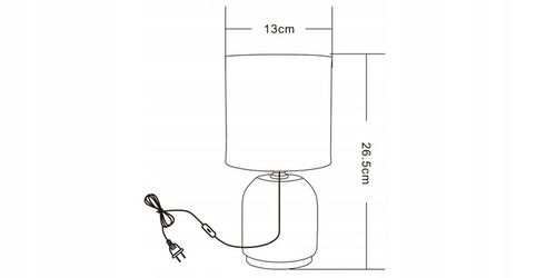 Lampka nocna czarna lampa stołowa do sypialni salonu z abażurem HS8723 na Arena.pl