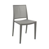 Szare krzesło ogrodowe z polipropylenu – nowoczesne, sztaplowane, do kuchni, jadalni, na taras 190G