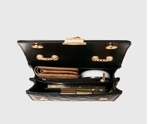 Czarna Mała Torebka damska z łańcuszkiem pikowana wizytowa vintage na Arena.pl