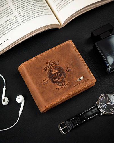 portfel męski bez zapięcia ze skóry nubukowej - peterson na Arena.pl