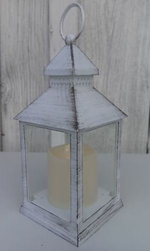 Lampion LED – biały przecierany, 10,5 × 23 cm na Arena.pl