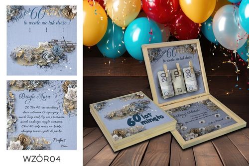 PREZENT NA 60 URODZINY PUDEŁKO Z ŻYCZENIAMI na Arena.pl