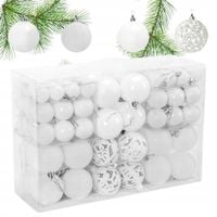 BOMBKI CHOINKOWE nietłukące ZESTAW 100szt XXL Białę ŚWIĘTA piękny zestaw