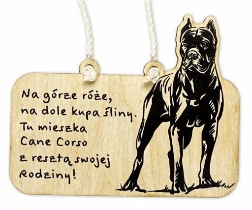 Śmieszna tabliczka z wizerunkiem Cane Corso zdjęcie 1