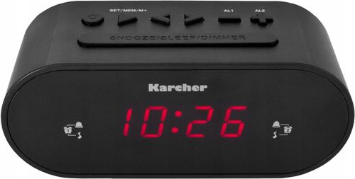 Radiobudzik FM Karcher UR1030 podwójny alarm LCD ściemniacz drzemka CZARNY na Arena.pl