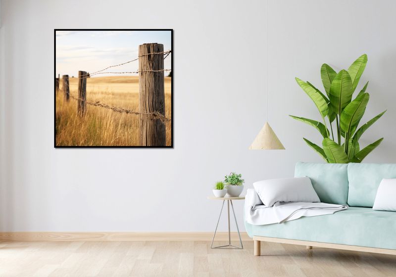 Plakat 100x100cm Płot na Polu zdjęcie 4