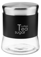 Pojemnik szklany GRENO 750 ml kawa herbata cukier stal malowana proszkowo czarny