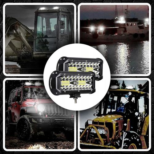 ZESTAW LAMPA ROBOCZA HALOGEN SAMOCHODOWY QUAD 2x 120W MOCNY LED CREE IP68 na Arena.pl