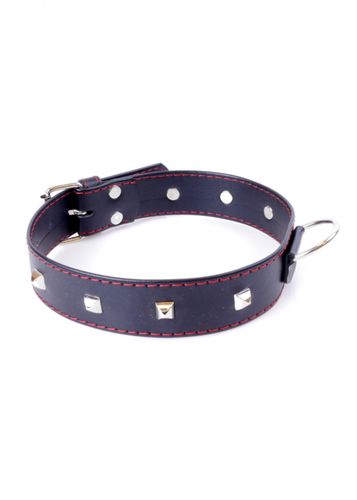 fetish b   series collar with studs 3 cm red line na Arena.pl
