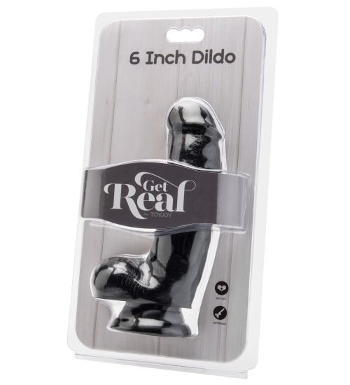 Czarne realistyczne dildo ,,6" zdjęcie 2