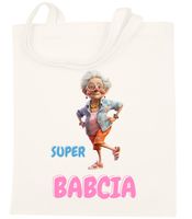 TORBA BAWEŁNIANA PREMIUM NA ZAKUPY Z NADRUKIEM PREZENT DZIEŃ BABCI