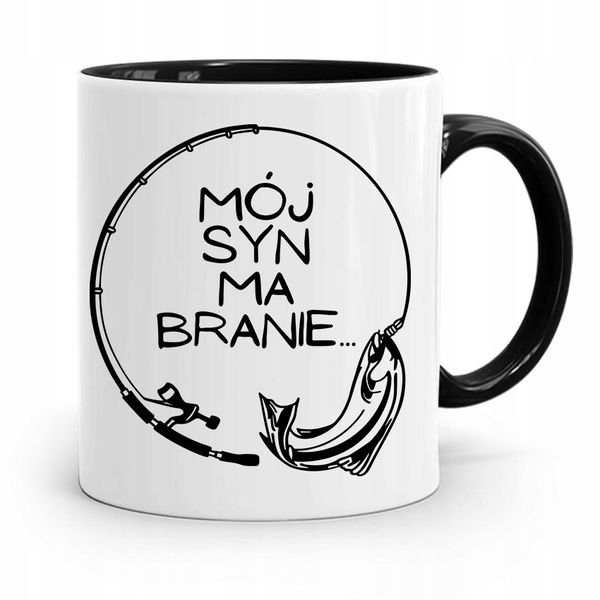 Kubek Czarny Prezent Dla Syna Mój Syn Ma Branie Z Nadrukiem Ze Zdjęciem zdjęcie 1