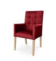 Fotel CAROL / czerwony / noga buk / R61