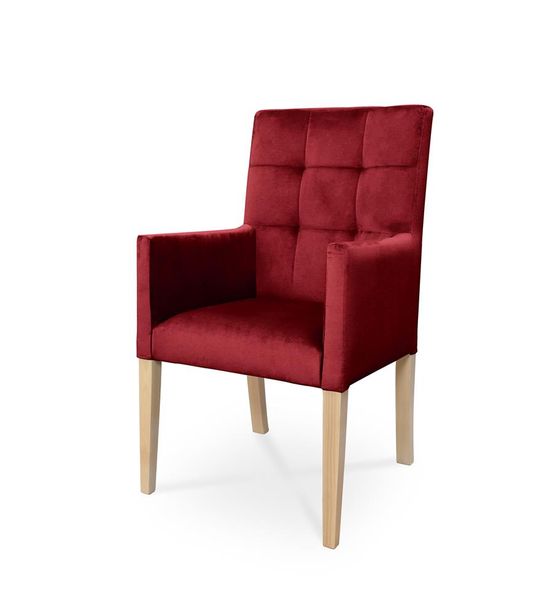 Fotel CAROL / czerwony / noga buk / R61 zdjęcie 1