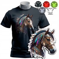 KOSZULKA T-SHIRT MĘSKI WZORY DO WYBORU - KOŃ HOBBY HORSE ZWIERZE SPORT - M