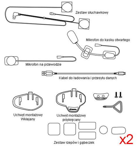 INTERPHONE AVANT Interkom motocyklowy Bluetooth 5.0 [2-pak] na Arena.pl