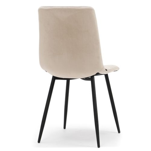 KRZESŁO TAPICEROWANE PIKOWANE WELUROWE DO SALONU JADALNI BEŻOWE PARMA na Arena.pl