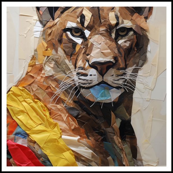 Plakat 100x100cm Papierowy Tygrys zdjęcie 3