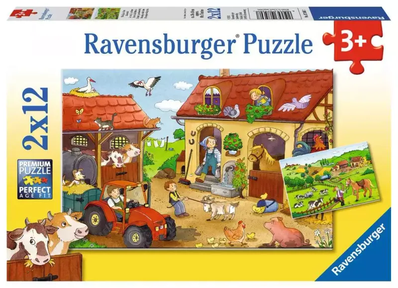 Puzzle 2 x 12 elementów. Praca na farmie zdjęcie 1