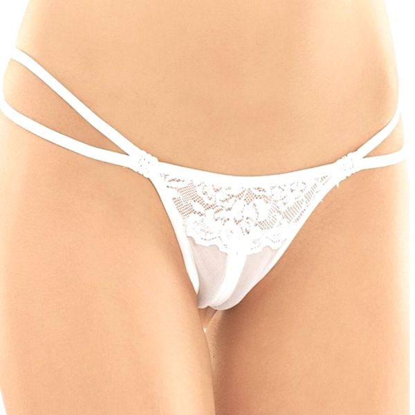 Białe Stringi z Rozcięciem SoftLine 2304 S/M zdjęcie 1