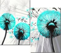 80CM 70CM 2 ELEME OBRAZ RAMA DMUCHAWCE TURKUSIE DRUK ŚCIENNY PŁÓTNO