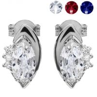 SREBRNE KOLCZYKI Z KOLOROWYMI KAMIENIAMI SREBRO PRÓBY 925