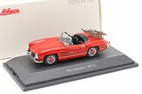 SCHUCO MERCEDES BENZ 300SL Coupe (W198) Gullwing 1954 w/Ski + figurka 1:43
