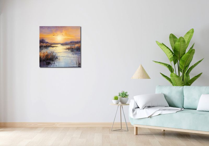 Obraz 60x60cm Zachód na Mokradłach zdjęcie 2