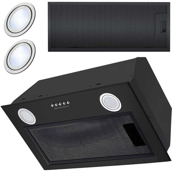 Okap kuchenny podszafkowy 60 cm czarny BE-50 zdjęcie 1