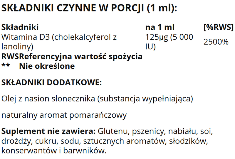 Solgar Witamina D3 5000 Iu W Płynie 59 Ml