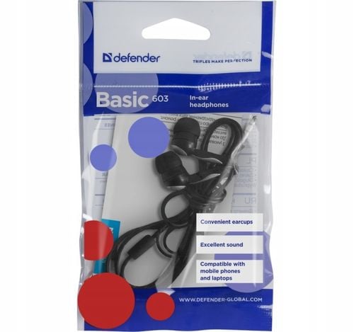 SŁUCHAWKI DEFENDER DOUSZNE BASIC 603 CZARNE na Arena.pl