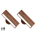 DetarZinLED Lampka Nocna Kinkiet LED Drewniany Brązowy USB 4000mAh 360