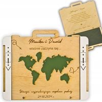 PERSONALIZOWANA DREWNIANA PAMIĄTKA KARTKA ŚLUBNA prezent na ślub z grawerem