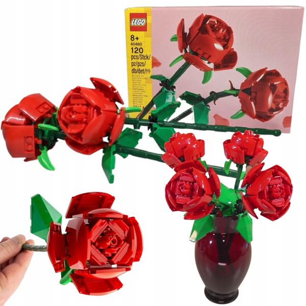 LEGO Iconic 2 czerwone róże 40460 kwiaty zdjęcie 3