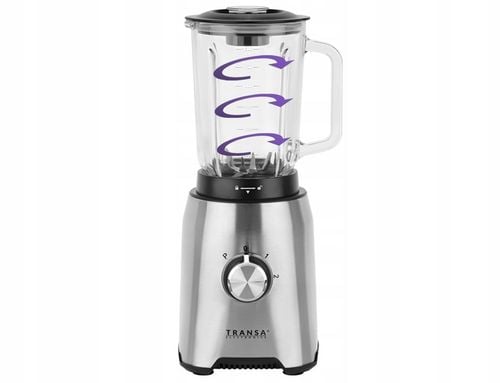 BLENDER KIELICHOWY SZKLANY do owoców i warzyw Kruszy Lód TRANSA 1600W na Arena.pl