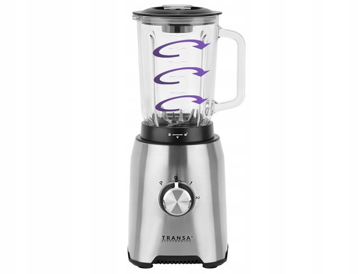 BLENDER KIELICHOWY SZKLANY do owoców i warzyw Kruszy Lód TRANSA 1600W zdjęcie 14