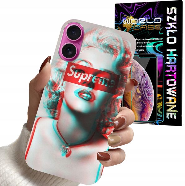 ETUI CASE DO IPHONE 16 PLUS - Monroe MODNE KOBIECE WZORY + SZKŁO zdjęcie 1
