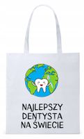 Dla Dentysty Stomatologa Torba Eco Biała Shopper Z Nadrukiem Ze Zdjęciem