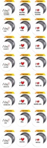 Przypinki buttony I LOVE KATOWICE z grafiką HIT na Arena.pl