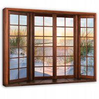 Obraz Na Płótnie Do Sypialni Salonu Okno 3D 100x70