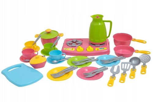 Zestaw kuchenny Gotowanie Przybory Kuchenne Garnki Patelnia Talerze 3589 na Arena.pl