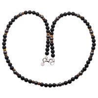 Naszyjnik męski - turmalin czarny, tygrysie oko, hematyt