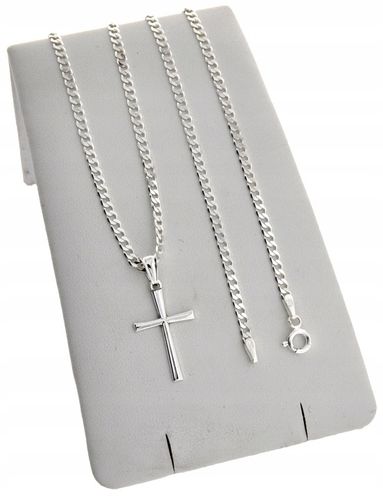 SREBRNY ŁAŃCUSZEK PANCERKA I KRZYŻYK ZESTAW IDEALNY NA PREZENT na Arena.pl