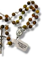 Różaniec 6 Mm Multikolor – Zielono‑Brązowy, Modlitewny, 46–47 Cm