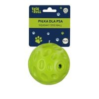 zabawka dla psa piłka dźwięk zielona 9cm trik 0644