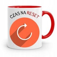 Kubek Czerwony Informatyka Programisty Reset Z Nadrukiem Ze Zdjęciem